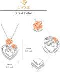 wholesale 925 Sterling Silver Double Rose Heart Pendant Necklace-0-4