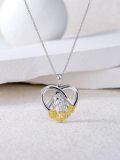 wholesale 925 Sterling Silver Horse & Sunflower Heart Pendant Necklace for Women Girls-0-3