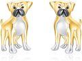 wholesale 925 Sterling Silver Boxer Dog Stud Earrings for Women - Puppy  for Dog Moms & Pet Lovers-0-0