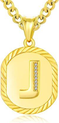 wholesale Sterling Silver A Z Letter Pendant Necklace w Cuban Chain (Gift)-J