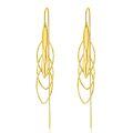 wholesale 925 Sterling Silver Plated Gold Threader Earrings for Women - Long Chain Hypoallergenic Tassel Earrings Fashion Jewelry-0-0