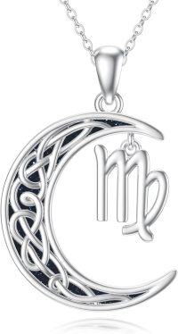 wholesale Sterling Silver Zodiac Necklace 12 Constellations Pendant Jewelry for Women Men-Virgo(8.23-9.22)