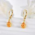 wholesale 14K Gold Blue Fire Opal Teardrop Dangle Lever Back Earrings for Women-0-10