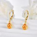 wholesale 14K Gold Blue Fire Opal Teardrop Dangle Lever Back Earrings for Women-0-10