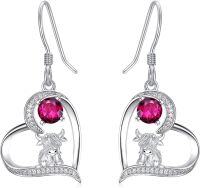 wholesale Sterling Silver Highland Cow Sunflower Dangle Stud Leverback Hoop Earrings-0-7-July