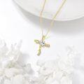 wholesale 18K Gold Plated S925 Sterling Silver Cross Pendant Necklace with Moissanite & Zircon-0-2