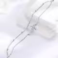 wholesale Gold 925 Sterling Silver Cross Bracelet Wholesale - Faith Christian Religious  for Women-0-7