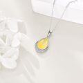 wholesale Sterling Silver Moonstone Cubic Zirconia Teardrop Pendant Necklace-0-27