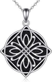 wholesale 925 Sterling Silver Witch's Knot Celtic Knot Pendant Necklace for Women - Gothic Punk Style  48cm Chain Length-Witches Knot J