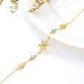 wholesale 14k Gold Blue Topaz Snowflake Bracelet-0-3