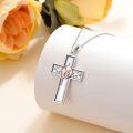 wholesale 925 Sterling Silver Musical Dancer Cross Pendant Necklace for Women Gifts-0-2