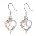 TOUPOP Sterling Silver Rose Heart Butterfly Initial A Letter Drop Dangle Earrings-0-0