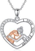 wholesale 925 Sterling Silver Heart Love Forever Couple Pendant Necklace-0-0