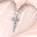 wholesale 925 Sterling Silver Infinity Heartbeat Pendant Necklace with Cubic Zirconias and Chain for Women-0-3