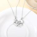 wholesale 925 Sterling Silver BFF Necklace Set - Best Friend Heart Pendant Gift for Women-0-2