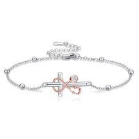 wholesale 925 Sterling Silver Stethoscope Cross Bracelet for Women Breast Cancer Awareness Jewelry Ocean Moss Agate Gemstone 150 Characters Max-Stethoscope Cross