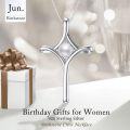 wholesale TOUPOP Cross Necklace For Women 925 Sterling Silver Birthstone Cross Pendant Fine Jewelry Anniversary Birthday Christmas Gifts For Her Mom Wife Girlfriend -0-3