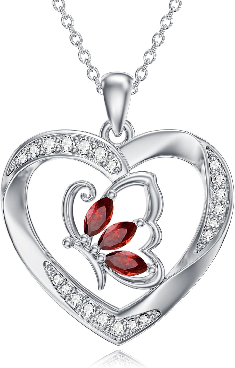 Sterling Silver Butterfly Pendant Necklace for Women Gift for Wife Girlfriend-01-Butterfly