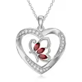 TOUPOP Sterling Silver Butterfly Pendant Necklace with Crystal Gifts-0-0
