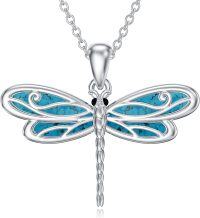wholesale Sterling Silver Turquoise Necklace Jewelry for Women Gifts-Dragonfly