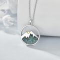 wholesale 925 Sterling Silver Turquoise and Sodalite Yin Yang Mountain Pendant Necklace-0-3