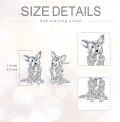 wholesale 925 Sterling Silver Corgi Dog Stud Hoop Earrings-0-4