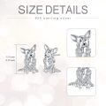wholesale 925 Sterling Silver Corgi Dog Stud Hoop Earrings-0-4