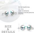 wholesale 925 Sterling Silver Celtic Moon Dragonfly Stud Earrings with Abalone Shell and Cubic Zirconia - Irish  for Women-0-3