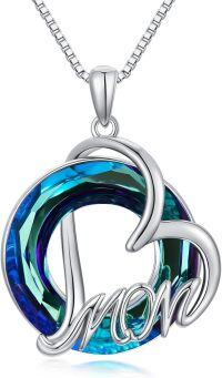 wholesale TOUPOP Gift For Mom Sterling Silver Mom Mother Necklace Jewelry With Crystal Birthday Gifts For Mom From Son Daughter -undefined