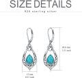 wholesale Sterling Silver 8 6mm Simulated Birthstone Celtic Knot Dangle Earrings-0-3