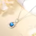 TOUPOP Sterling Silver Topaz Infinity Love Moon Pendant Necklace-0-4