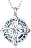 wholesale TOUPOP Celtic Cross Necklace 925 Sterling Silver Viking Rune Necklace Celtic Knot Pendant For Women Jewelry Gift For Men Women Sister Wife Mom Birthday Mother's Day Christmas Gift Graduation Gifts -0-0