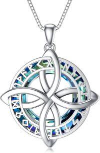 wholesale TOUPOP Celtic Cross Necklace 925 Sterling Silver Viking Rune Necklace Celtic Knot Pendant For Women Jewelry Gift For Men Women Sister Wife Mom Birthday Mother's Day Christmas Gift Graduation Gifts -undefined