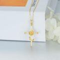 wholesale 14K Gold Rose Cross Necklace - 12 Months Pendant s for Her-0-2