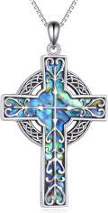 wholesale 925 Sterling Silver Celtic Knot Abalone Shell Cross Pendant Necklace for Women Men - Religious Christian s-0-0