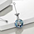wholesale 925 Sterling Silver Origami Panda Cremation Urn Necklace for Women Wife Mom - I Love You to the Moon and Back Pendant Jewelry-0-3