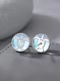 wholesale 925 Sterling Silver Moonstone Yoga Lotus Tree Of Life Sea Turtle Butterfly Celtic Knot Elephant Stud Earrings-0-2