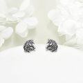 wholesale 925 Sterling Silver Horse Head Stud Earrings - Unique Animal  for Women and Men-0-1