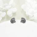 wholesale 925 Sterling Silver Horse Head Stud Earrings - Unique Animal  for Women and Men-0-1