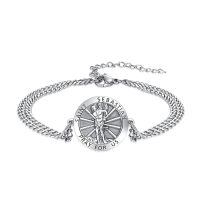 wholesale Silver Plated Copper Saint Sebastian Medal Oxidized Silver Curb Chain Bracelet-St.Sebastian