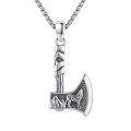 wholesale 925 Sterling Silver Viking Axe Pendant Necklace With Wolf Design-0-0