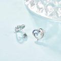 wholesale 925 Sterling Silver Blue Crystal Dolphin Wave Stud Earrings for Women-0-1