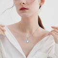 wholesale 925 Sterling Silver Blue Moonstone Oval Pendant Necklace for Women Minimalist s-0-4