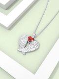 wholesale 925 Sterling Silver Birthstone Angel Wings Pendant Necklace for Women Christmas Gift-0-5