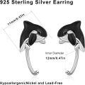 wholesale 925 Sterling Silver Killer Whale Ear Cuffs for Women - Black & White Ocean  Set-0-4