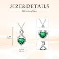 TOUPOP Sterling Silver Birthstone Infinity Heart Pendant Necklace-0-5