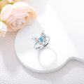 wholesale 925 Sterling Silver Opal Blue Butterfly Adjustable Ring for Women-0-4