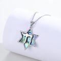wholesale 925 Sterling Silver Abalone Shell Star of David Pendant Necklace Judaica Jewelry for Women and Men-0-2