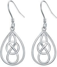 wholesale 925 Sterling Silver Teardrop Celtic Knot Drop Earrings - Irish s for Women-Celtic Style-14
