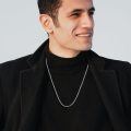 wholesale 925 Sterling Silver Oxidized Byzantine Link Chain Necklace For Men Women-0-1